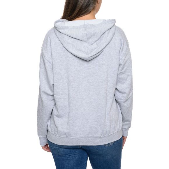 Disney Minnie Mouse Hoodie Sweatshirt Peeking Front Pocket Gray Womens Plus Size - Picture 7 of 7